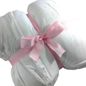 UTOPIA! PURE WHITE, BOXED EDGE, QUILTED DOWN ALTERNATIVE COMFORTER! SZ FULL